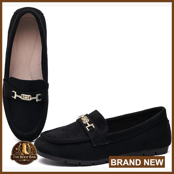Women's Leather Loafers Slip On Flats Memory Foam Insole Comfortable Daily Wear
